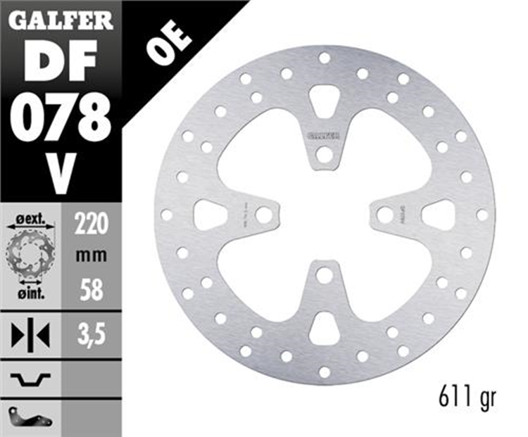 DISCO FRENO MOTO GALFER HONDA NSC 220X58 4T ( NG 1219)